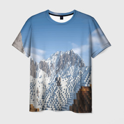 Мужская футболка 3D Minecraft Mountains Video game