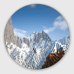 Круглый коврик для мышки Minecraft Mountains Video game