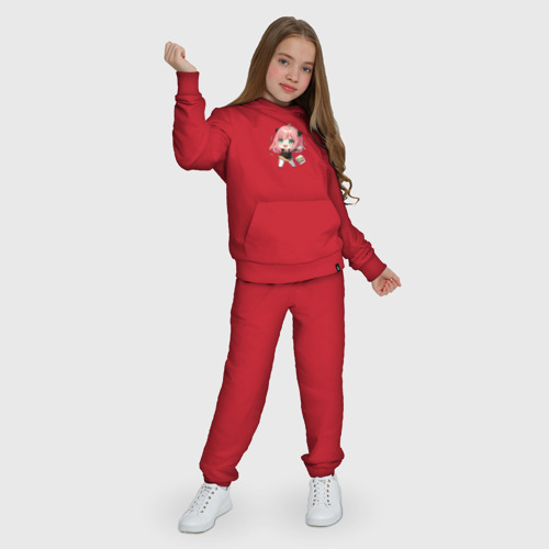 Детский костюм с толстовкой хлопок Spy Family - Чиби Anya Forger, цвет красный - фото 6