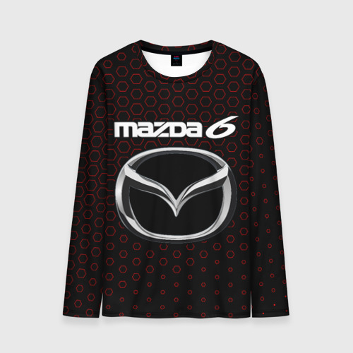 Мужской лонгслив 3D Mazda 6 - Соты, цвет 3D печать