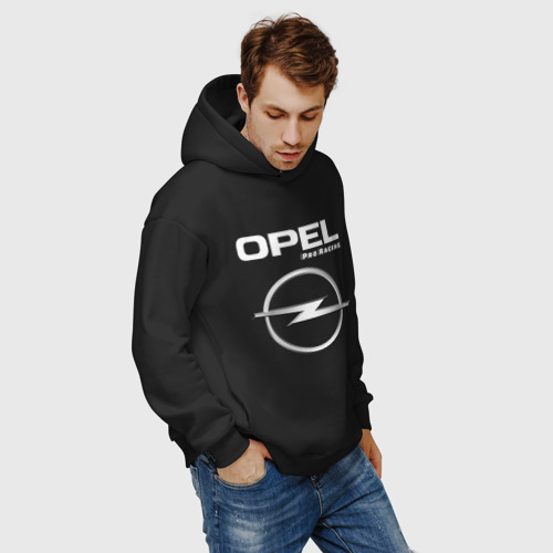 Мужское худи Oversize хлопок Opel Pro Racing, цвет черный - фото 7