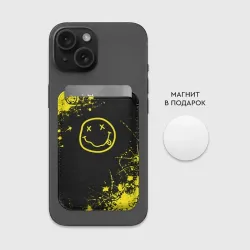 Картхолдер Magsafe магнитный Nirvana texture смайл - фото 2