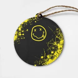 Деревянная игрушка круг Nirvana texture смайл