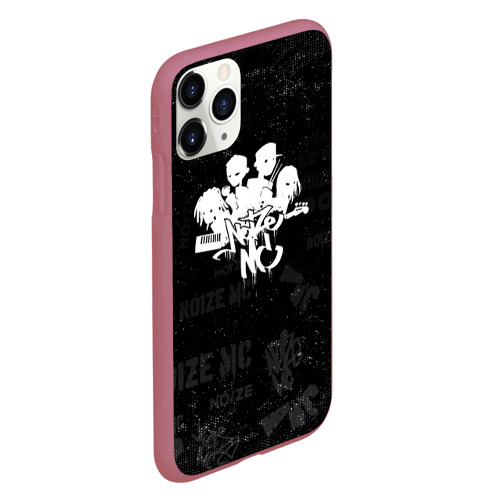 Чехол для iPhone 11 Pro матовый с принтом Noize mc | Паттерн / маленькие брызги, вид сбоку #3