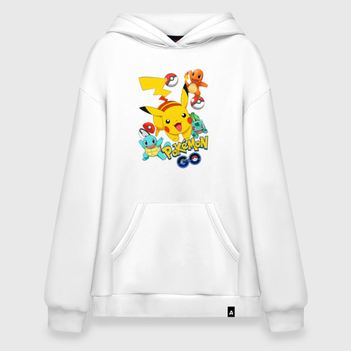 Худи SuperOversize хлопок Покемоны Pokemon, цвет белый