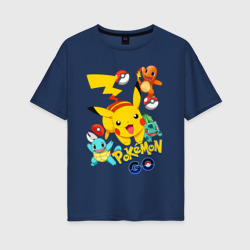 Женская футболка хлопок Oversize Покемоны Pokemon