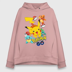 Женское худи Oversize хлопок Покемоны Pokemon