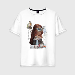 Женская футболка хлопок Oversize Готический коллаж Гайи в стиле Дадаизм