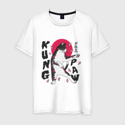 Мужская футболка хлопок Kung Paw Кунг Фу Лапка Кот каратист