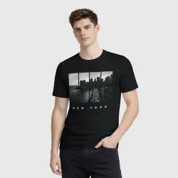 Мужская футболка 3D Нью Йорк - коллаж с высоты New York - фото 2