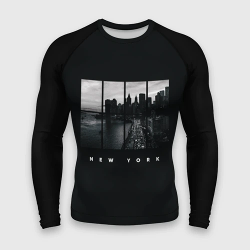 Мужской рашгард 3D Нью Йорк - коллаж с высоты New York