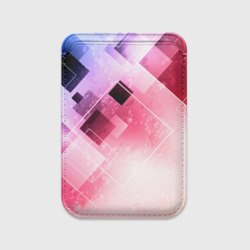 Картхолдер Magsafe магнитный Розово-голубая абстрактная геометрия