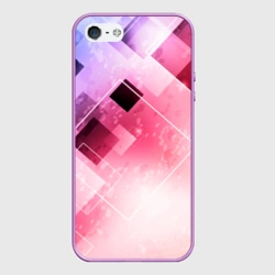 Чехол для iPhone 5/5S матовый Розово-голубая абстрактная геометрия