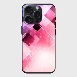 Чехол силиконовый для Apple iPhone 15 Pro Мax матовый Розово-голубая абстрактная геометрия