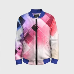 Детский бомбер 3D Розово-голубая абстрактная геометрия