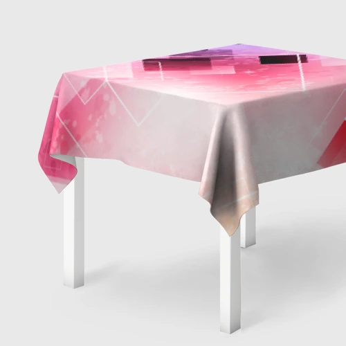 Скатерть 3D Розово-голубая абстрактная геометрия