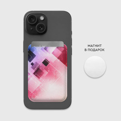 Картхолдер Magsafe магнитный Розово-голубая абстрактная геометрия - фото 2