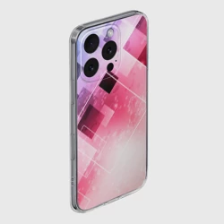 Чехол для iPhone 16 Pro Max силиконовый с защитой камеры Розово-голубая абстрактная геометрия - фото 2