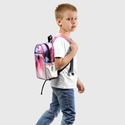 Детский рюкзак 3D Розово-голубая абстрактная геометрия - фото 2