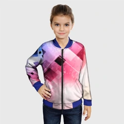 Детский бомбер 3D Розово-голубая абстрактная геометрия - фото 2