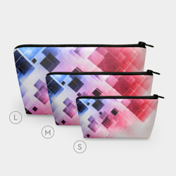 Косметичка 3D Розово-голубая абстрактная геометрия - фото 2