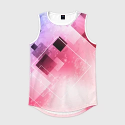 Мужская спортивная майка 3D Розово-голубая абстрактная геометрия