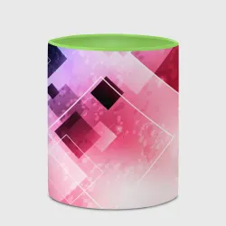 Кружка с полной запечаткой Розово-голубая абстрактная геометрия - фото 2