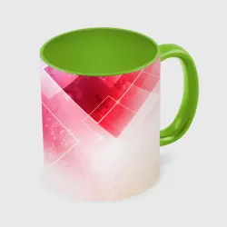 Кружка с полной запечаткой Розово-голубая абстрактная геометрия