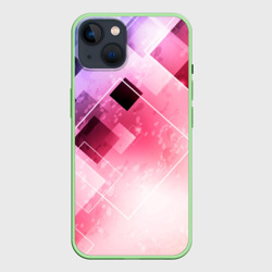 Чехол для iPhone 14 Розово-голубая абстрактная геометрия