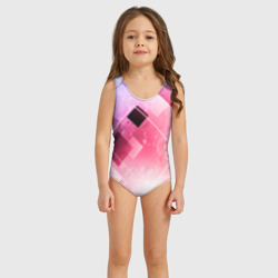 Детский купальник 3D Розово-голубая абстрактная геометрия
