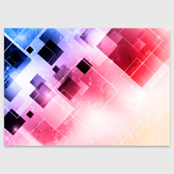 Поздравительная открытка Розово-голубая абстрактная геометрия