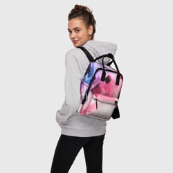 Сумка-рюкзак 3D Розово-голубая абстрактная геометрия - фото 2