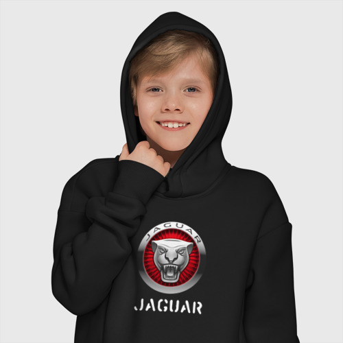 Детское худи Oversize хлопок Jaguar, цвет черный - фото 12