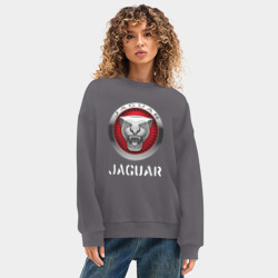 Женский свитшот oversize без начеса хлопок Jaguar - фото 2