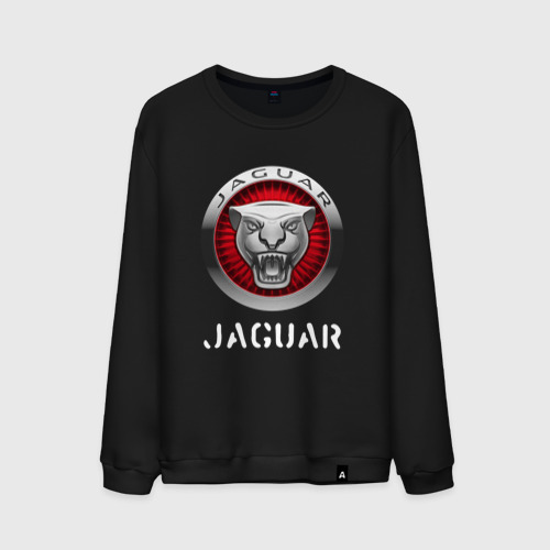 Мужской свитшот хлопок с принтом JAGUAR | Jaguar, вид спереди #2