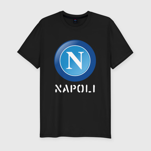 Мужская приталенная футболка из хлопка с принтом SSC Napoli, вид спереди №1