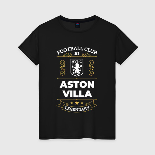 Женская футболка хлопок с принтом Aston Villa / FC #1, вид спереди #2