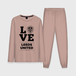 Мужская пижама с лонгсливом хлопок Leeds United Love Классика