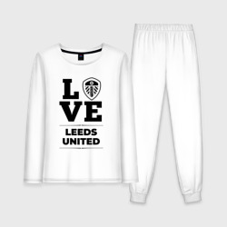 Женская пижама с лонгсливом хлопок Leeds United Love Классика