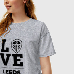 Женская футболка хлопок Oversize Leeds United Love Классика - фото 2