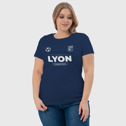 Женская футболка хлопок с принтом Lyon Форма Чемпионов, фото #4