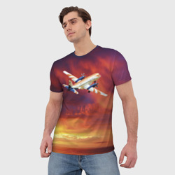 Мужская футболка 3D Самолет Ил 114-300 - фото 2