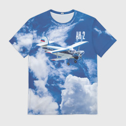 Мужская футболка 3D Российский гражданский самолет Ан-2