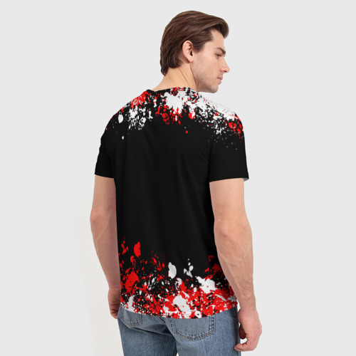 Мужская футболка 3D с принтом Powerwolf брызги красок, вид сзади #2