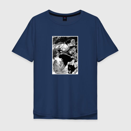 Мужская футболка хлопок Oversize Милая Римуру, цвет темно-синий