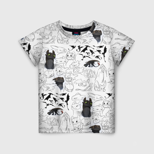 Детская футболка с принтом Как приручить дракона паттерн, вид спереди №1