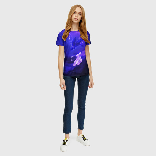 Женская футболка 3D Как приручить дракона - ночное небо, цвет 3D печать - фото 5