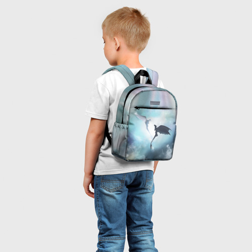 Детский рюкзак 3D с принтом Как приручить дракона ночная и дневная фурии, фото на моделе #1