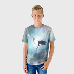 Детская футболка 3D Как приручить дракона ночная и дневная фурии - фото 2