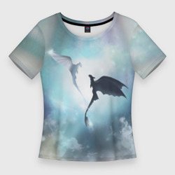 Женская футболка 3D Slim Как приручить дракона ночная и дневная фурии